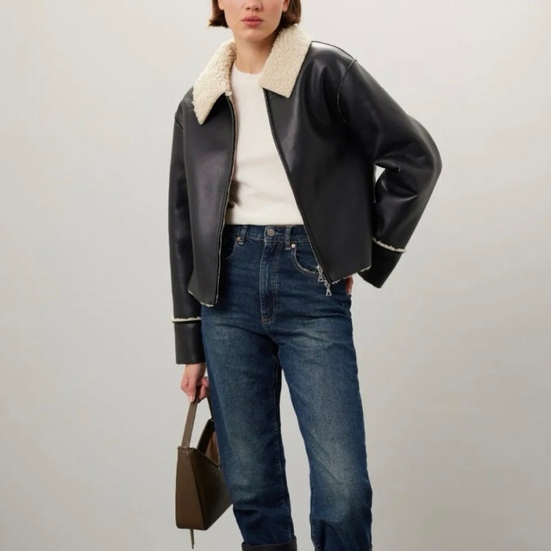 Modern Citizen Shearling Collared Bonnie Jacket Size Xs